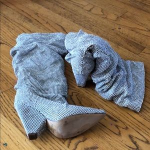 Imitation YSL crystal boots